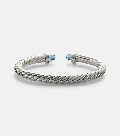 David Yurman Cable Flex sterling silver bracelet with diamonds and blue topaz | Thumbnail 2 David Yurman Cable Flex sterling silver bracelet with diamonds and blue topaz | Thumbnail 2