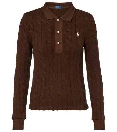 Polo Ralph Lauren Cable-knit cotton polo sweater | Thumbnail 1 Polo Ralph Lauren Cable-knit cotton polo sweater | Thumbnail 1