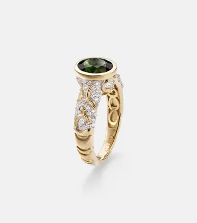 Marina B Ondine 18kt yellow gold ring with diamonds and green tourmaline | Thumbnail 2 Marina B Ondine 18kt yellow gold ring with diamonds and green tourmaline | Thumbnail 2