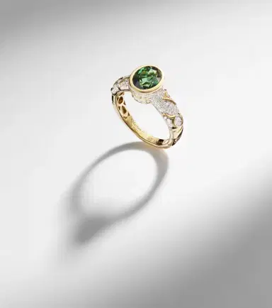 Marina B Ondine 18kt yellow gold ring with diamonds and green tourmaline | Thumbnail 5 Marina B Ondine 18kt yellow gold ring with diamonds and green tourmaline | Thumbnail 5