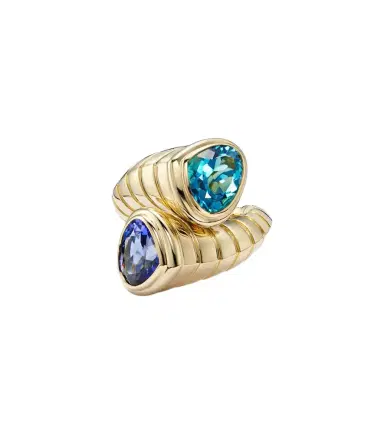 Marina B Toi Et Moi 18kt gold ring with topaz and tanzanite | Thumbnail 1 Marina B Toi Et Moi 18kt gold ring with topaz and tanzanite | Thumbnail 1