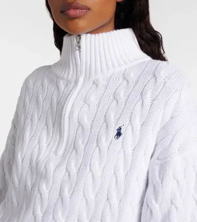 Polo Ralph Lauren Logo cable-knit cotton half-zip sweater | Thumbnail 2 Polo Ralph Lauren Logo cable-knit cotton half-zip sweater | Thumbnail 2