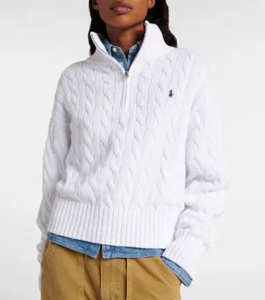 Polo Ralph Lauren Logo cable-knit cotton half-zip sweater | Thumbnail 5 Polo Ralph Lauren Logo cable-knit cotton half-zip sweater | Thumbnail 5