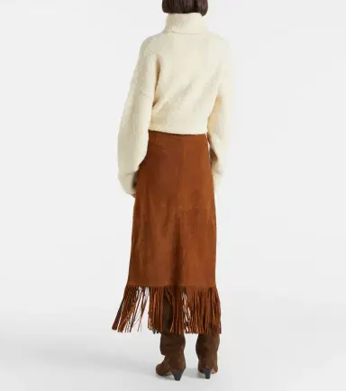 Polo Ralph Lauren Fringed suede midi skirt | Thumbnail 3 Polo Ralph Lauren Fringed suede midi skirt | Thumbnail 3