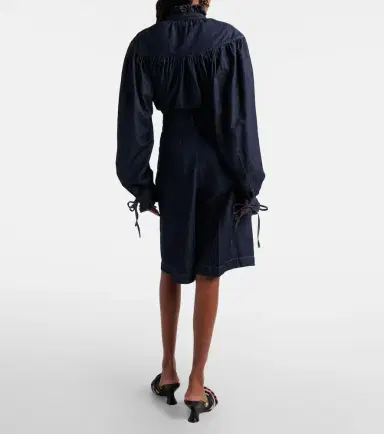Dries Van Noten Pleated denim shorts | Thumbnail 5 Dries Van Noten Pleated denim shorts | Thumbnail 5