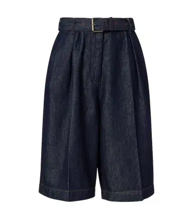 Dries Van Noten Pleated denim shorts | Thumbnail 1 Dries Van Noten Pleated denim shorts | Thumbnail 1