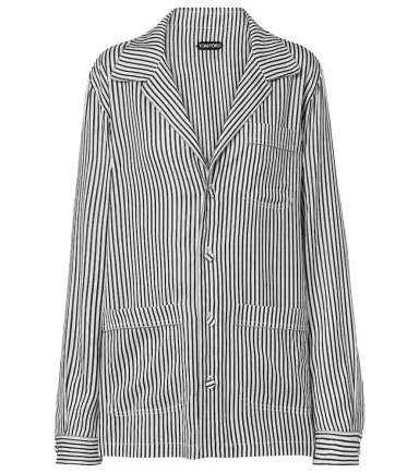 Tom Ford Striped oversized silk shirt | Thumbnail 1 Tom Ford Striped oversized silk shirt | Thumbnail 1