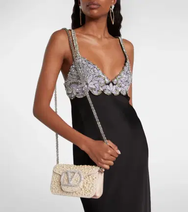 Valentino Garavani Locò Small embellished satin shoulder bag | Thumbnail 5 Valentino Garavani Locò Small embellished satin shoulder bag | Thumbnail 5