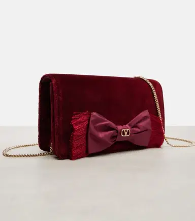 Valentino Garavani VLogo Mini bow-detail velvet clutch | Thumbnail 4 Valentino Garavani VLogo Mini bow-detail velvet clutch | Thumbnail 4