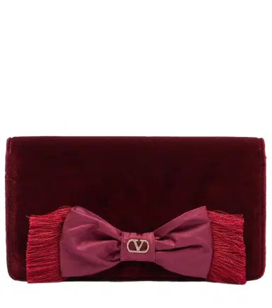 Valentino Garavani VLogo Mini bow-detail velvet clutch | Thumbnail 1 Valentino Garavani VLogo Mini bow-detail velvet clutch | Thumbnail 1