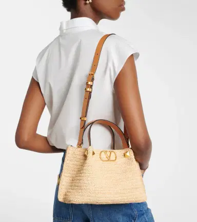 Valentino Garavani VLogo Small raffia top-handle bag | Thumbnail 5 Valentino Garavani VLogo Small raffia top-handle bag | Thumbnail 5