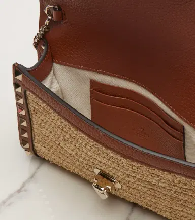 Valentino Garavani Rockstud Mini raffia shoulder bag | Thumbnail 3 Valentino Garavani Rockstud Mini raffia shoulder bag | Thumbnail 3
