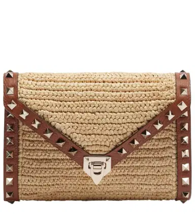Valentino Garavani Rockstud Mini raffia shoulder bag | Thumbnail 1 Valentino Garavani Rockstud Mini raffia shoulder bag | Thumbnail 1