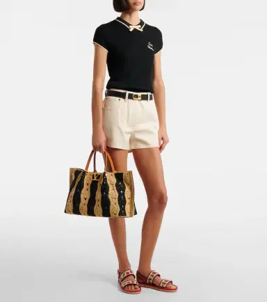 Valentino Garavani VLogo Medium raffia tote bag | Thumbnail 5 Valentino Garavani VLogo Medium raffia tote bag | Thumbnail 5
