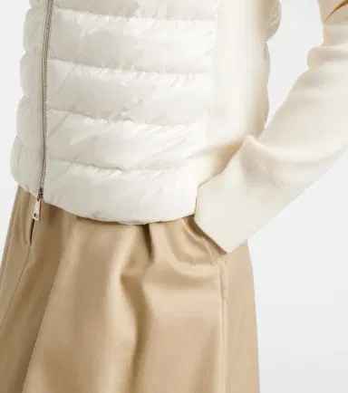 Moncler Down-paneled virgin wool cardigan | Thumbnail 2 Moncler Down-paneled virgin wool cardigan | Thumbnail 2