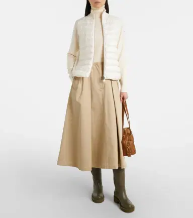 Moncler Down-paneled virgin wool cardigan | Thumbnail 4 Moncler Down-paneled virgin wool cardigan | Thumbnail 4