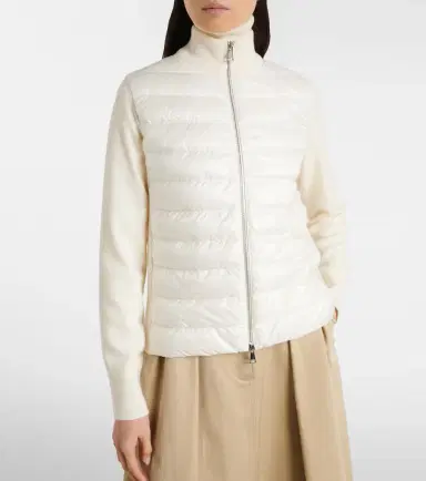 Moncler Down-paneled virgin wool cardigan | Thumbnail 5 Moncler Down-paneled virgin wool cardigan | Thumbnail 5