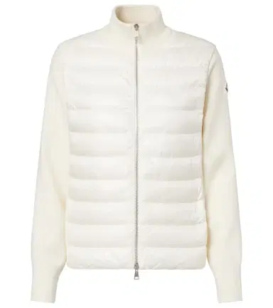 Moncler Down-paneled virgin wool cardigan | Thumbnail 1 Moncler Down-paneled virgin wool cardigan | Thumbnail 1