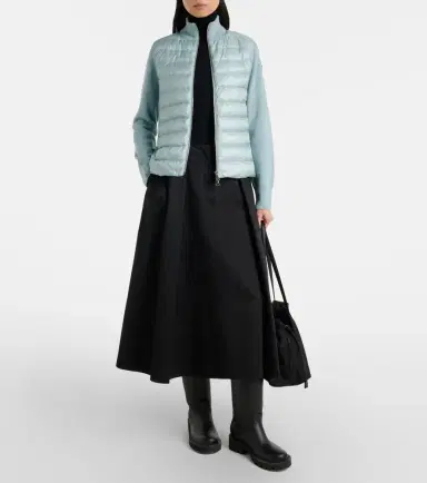 Moncler Down-paneled virgin wool cardigan | Thumbnail 2 Moncler Down-paneled virgin wool cardigan | Thumbnail 2