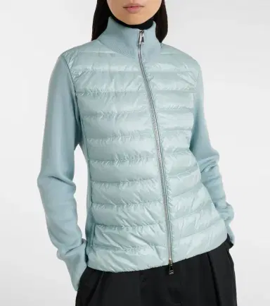 Moncler Down-paneled virgin wool cardigan | Thumbnail 4 Moncler Down-paneled virgin wool cardigan | Thumbnail 4
