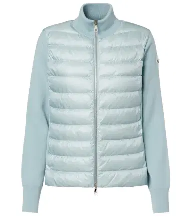 Moncler Down-paneled virgin wool cardigan | Thumbnail 1 Moncler Down-paneled virgin wool cardigan | Thumbnail 1