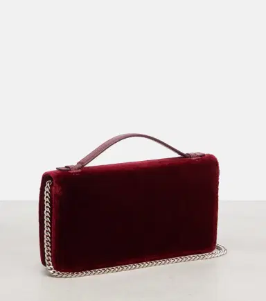 Valentino Garavani VLogo velvet crossbody bag | Thumbnail 4 Valentino Garavani VLogo velvet crossbody bag | Thumbnail 4
