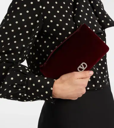 Valentino Garavani VLogo velvet crossbody bag | Thumbnail 5 Valentino Garavani VLogo velvet crossbody bag | Thumbnail 5