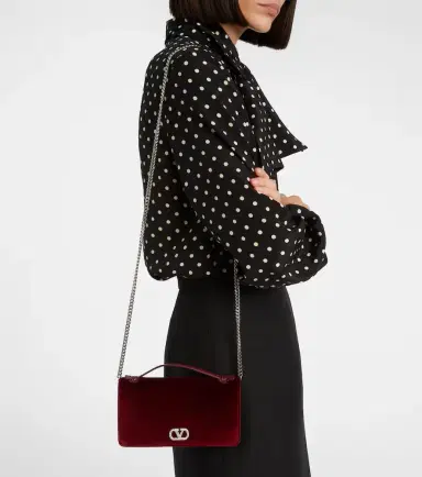 Valentino Garavani VLogo velvet crossbody bag | Thumbnail 7 Valentino Garavani VLogo velvet crossbody bag | Thumbnail 7