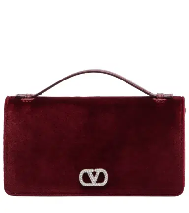 Valentino Garavani VLogo velvet crossbody bag | Thumbnail 1 Valentino Garavani VLogo velvet crossbody bag | Thumbnail 1