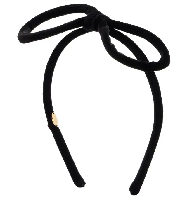 VLogo bow-detail cotton velvet headband VLogo bow-detail cotton velvet headband