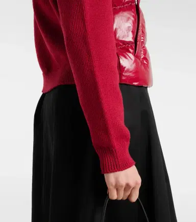 Moncler Down-paneled virgin wool cardigan | Thumbnail 2 Moncler Down-paneled virgin wool cardigan | Thumbnail 2