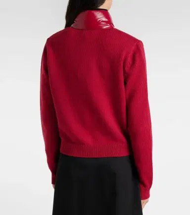 Moncler Down-paneled virgin wool cardigan | Thumbnail 4 Moncler Down-paneled virgin wool cardigan | Thumbnail 4