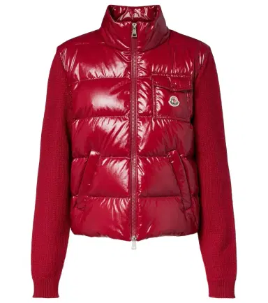 Moncler Down-paneled virgin wool cardigan | Thumbnail 1 Moncler Down-paneled virgin wool cardigan | Thumbnail 1