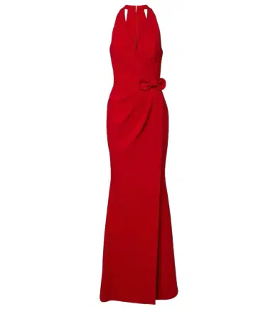 Elie Saab Bow-detail halterneck silk-blend cady gown | Thumbnail 1 Elie Saab Bow-detail halterneck silk-blend cady gown | Thumbnail 1