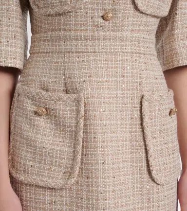 Elie Saab Sequined tweed midi dress | Thumbnail 2 Elie Saab Sequined tweed midi dress | Thumbnail 2