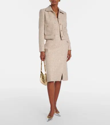 Elie Saab Checked sequined tweed midi skirt | Thumbnail 2 Elie Saab Checked sequined tweed midi skirt | Thumbnail 2