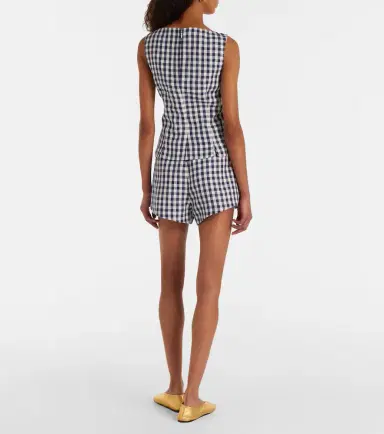 Posse Sadie gingham linen shorts | Thumbnail 4 Posse Sadie gingham linen shorts | Thumbnail 4