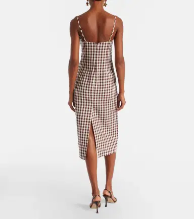 Posse Sadie gingham linen midi dress | Thumbnail 3 Posse Sadie gingham linen midi dress | Thumbnail 3