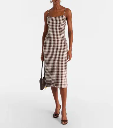 Posse Sadie gingham linen midi dress | Thumbnail 4 Posse Sadie gingham linen midi dress | Thumbnail 4