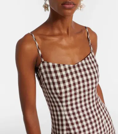 Posse Sadie gingham linen midi dress | Thumbnail 5 Posse Sadie gingham linen midi dress | Thumbnail 5