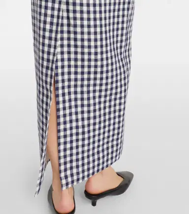 Posse Romeo gingham strapless linen maxi dress | Thumbnail 4 Posse Romeo gingham strapless linen maxi dress | Thumbnail 4
