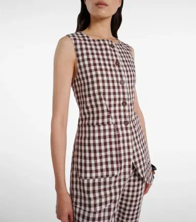 Posse Romeo gingham linen vest | Thumbnail 4 Posse Romeo gingham linen vest | Thumbnail 4