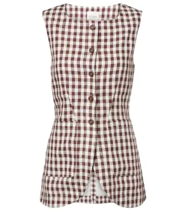 Posse Romeo gingham linen vest | Thumbnail 1 Posse Romeo gingham linen vest | Thumbnail 1