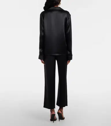 Saint Laurent Silk satin straight pants | Thumbnail 4 Saint Laurent Silk satin straight pants | Thumbnail 4