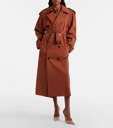 Saint Laurent Oversized cotton and silk trench coat | Thumbnail 8 Saint Laurent Oversized cotton and silk trench coat | Thumbnail 8