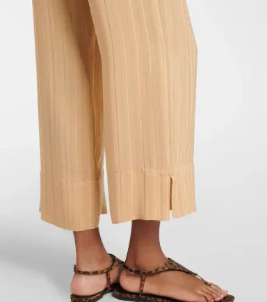 Saint Laurent Striped cropped silk straight pants | Thumbnail 3 Saint Laurent Striped cropped silk straight pants | Thumbnail 3