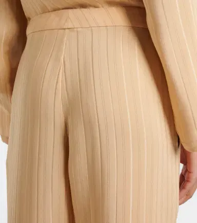 Saint Laurent Striped cropped silk straight pants | Thumbnail 6 Saint Laurent Striped cropped silk straight pants | Thumbnail 6
