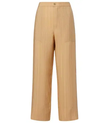 Saint Laurent Striped cropped silk straight pants | Thumbnail 1 Saint Laurent Striped cropped silk straight pants | Thumbnail 1