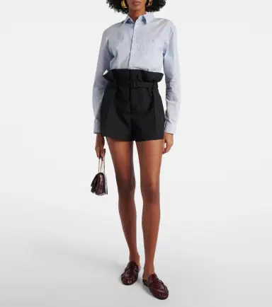 Saint Laurent Belted mohair and wool shorts | Thumbnail 2 Saint Laurent Belted mohair and wool shorts | Thumbnail 2
