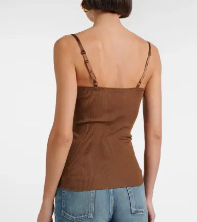 Saint Laurent Lace-trimmed ribbed-knit silk tank top | Thumbnail 5 Saint Laurent Lace-trimmed ribbed-knit silk tank top | Thumbnail 5